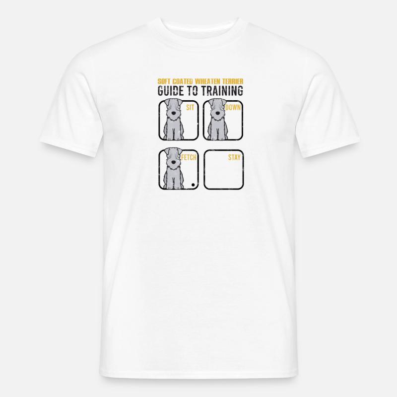 Soft Coated Wheaten Terrier Leitfaden zum Training Sit - Männer T-Shirt - Weiß