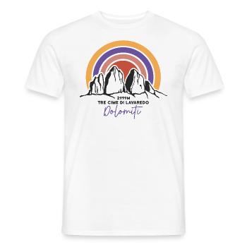 Three 3 peaks Tre Cime Lavaredo Dolomites South Tyrol - Men's T-Shirt - white - Front - AI Model Male 178 dark (178cm)