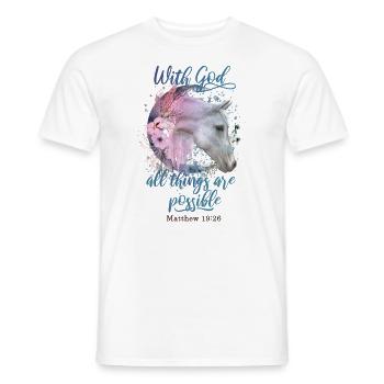 Christian Quotes Horses - Men's T-Shirt - white - Front - AI Model Male 178 dark (178cm)