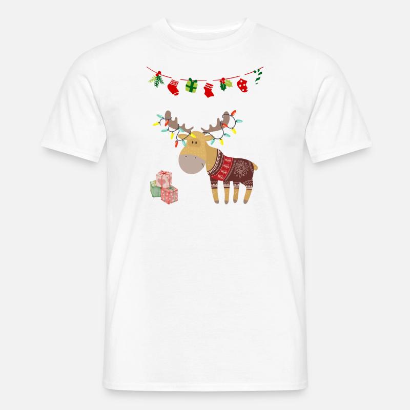 Gaveide Grim julesweater humor élan - Mænd T-shirt - hvid