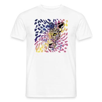 Leopard Raubkatze Animal Print - Männer T-Shirt - Weiß - Vorne - AI Model Male 178 dark (178cm)