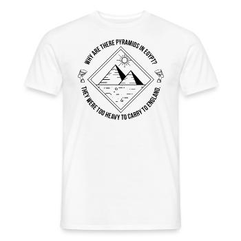 Why Are There Pyramids in Egypt - Men's T-Shirt - white - Front - AI Model Male 178 dark (178cm)