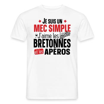 Bretonne Apéro Bretagne Cadeau Alcool T-shirt Mug - T-shirt homme - blanc - Devant - AI Model Male 178 dark (178cm)