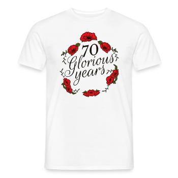 70 Years Birthday 70 Years Birthday with Roses - Men's T-Shirt - white - Front - AI Model Male 178 dark (178cm)