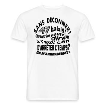 47 ans anniversaire 47 ans cadeau - T-shirt homme - blanc - Devant - AI Model Male 178 dark (178cm)