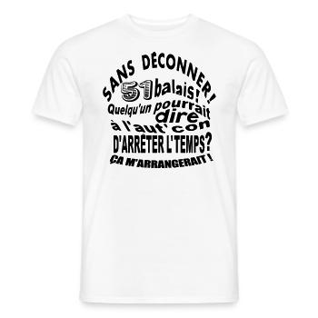 51 ans / anniversaire 51 ans / t-shirt 51 ans - T-shirt homme - blanc - Devant - AI Model Male 178 dark (178cm)