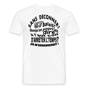 67 ans / anniversaire 67 ans / vintage - T-shirt homme - blanc - Devant - AI Model Male 178 dark (178cm)