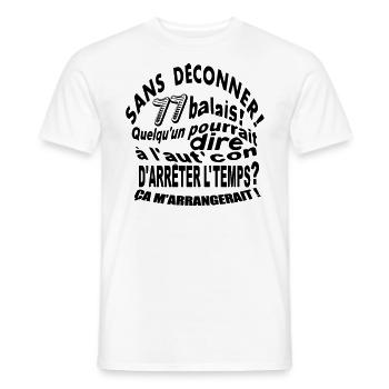77 ans / anniversaire 77 ans / vintage - T-shirt homme - blanc - Devant - AI Model Male 178 dark (178cm)