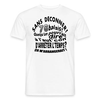 76 ans / anniversaire 76 ans / vintage - T-shirt homme - blanc - Devant - AI Model Male 178 dark (178cm)