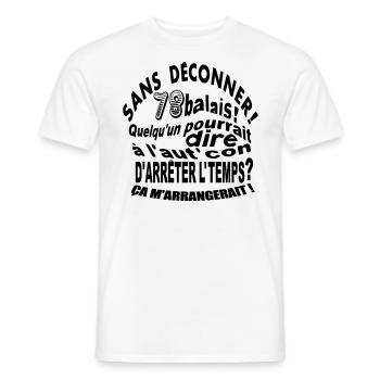 78 ans / anniversaire 78 ans / vintage - T-shirt homme - blanc - Devant - AI Model Male 178 dark (178cm)