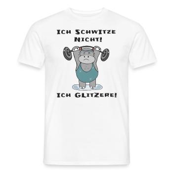 Ich schwitze nicht ich glitzere Dickes Nilpferd - Männer T-Shirt - Weiß - Vorne - AI Model Male 178 dark (178cm)
