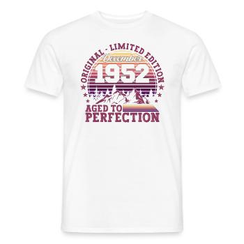 Cadeau original du 70e anniversaire de décembre 1952 - T-shirt homme - blanc - Devant - AI Model Male 178 dark (178cm)