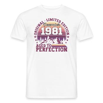 Original December 1981 41st birthday gift - Men's T-Shirt - white - Front - AI Model Male 178 dark (178cm)