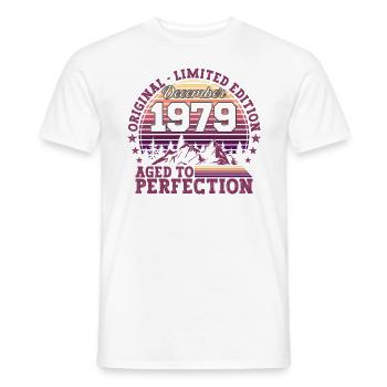 Cadeau original du 43e anniversaire de décembre 1979 - T-shirt homme - blanc - Devant - AI Model Male 178 dark (178cm)