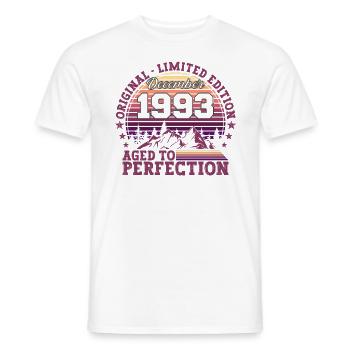 Original December 1993 29th birthday gift - Men's T-Shirt - white - Front - AI Model Male 178 dark (178cm)