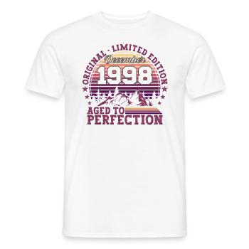 Original December 1998 24th Birthday Gift - Men's T-Shirt - white - Front - AI Model Male 178 dark (178cm)