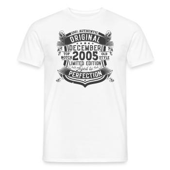 December Year 2005 17th birthday gift - Men's T-Shirt - white - Front - AI Model Male 178 dark (178cm)