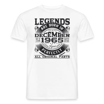 Né en décembre 1965 légende du 57e anniversaire - T-shirt homme - blanc - Devant - AI Model Male 178 dark (178cm)
