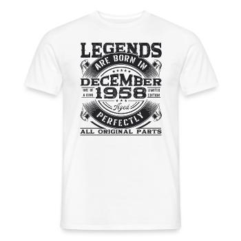 Né en décembre 1958 64e anniversaire Légende Mann - T-shirt homme - blanc - Devant - AI Model Male 178 dark (178cm)
