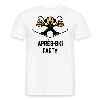 Après-ski (Bière / Dessin animé / 3C) - T-shirt homme - blanc - Devant - AI Model Male 178 dark (178cm)