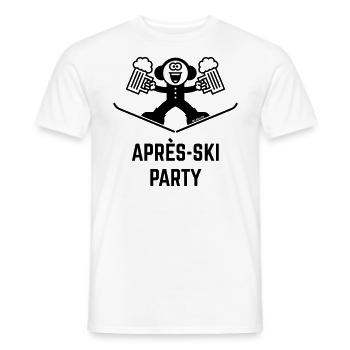 Après-ski (bière / caricature / 1°C) - T-shirt homme - blanc - Devant - AI Model Male 178 dark (178cm)