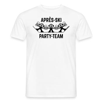 Trio d’équipe de fête d’après-ski (bière / caricature / 1C) - T-shirt homme - blanc - Devant - AI Model Male 178 dark (178cm)