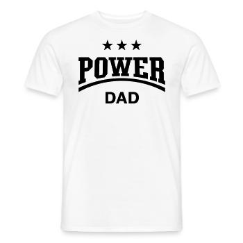 Power Dad (Daddy / Papa / Father’s Day / Black) - Men's T-Shirt - white - Front - AI Model Male 178 dark (178cm)