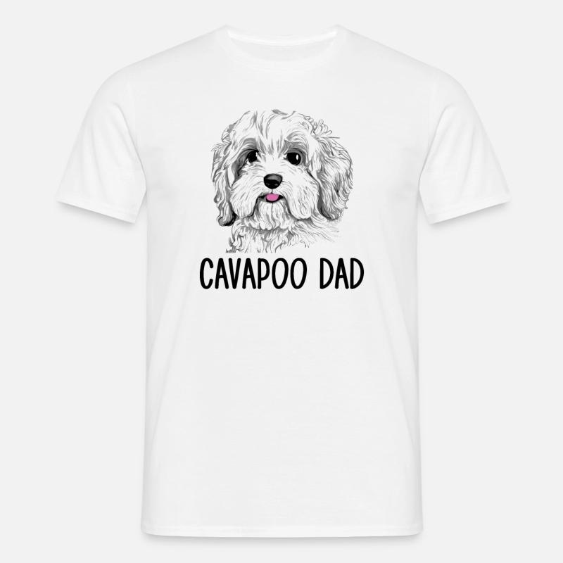 Cavapoo Papa, Cavapoo - T-shirt Homme - blanc