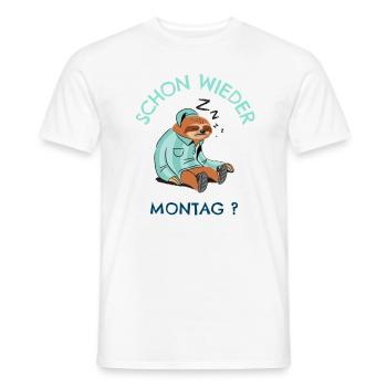 Schon wieder Montag? - Männer T-Shirt - Weiß - Vorne - AI Model Male 178 dark (178cm)