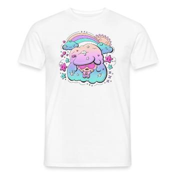 Sunshine bubble head cutie - Men's T-Shirt - white - Front - AI Model Male 178 dark (178cm)