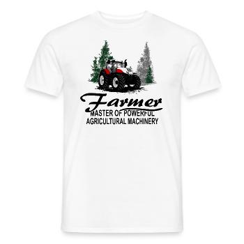 Tracteur - Tracteur - Agriculteur - Agriculteur - T-shirt homme - blanc - Devant - AI Model Male 178 dark (178cm)