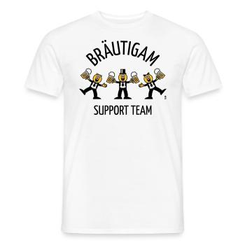 Bräutigam Support Team (JGA, Karikatur, Tanz, B) - Männer T-Shirt - Weiß - Vorne - AI Model Male 178 dark (178cm)
