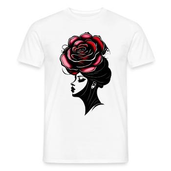 Frau Strichkunst, Moderne Blumen Frau - Männer T-Shirt - Weiß - Vorne - AI Model Male 178 dark (178cm)