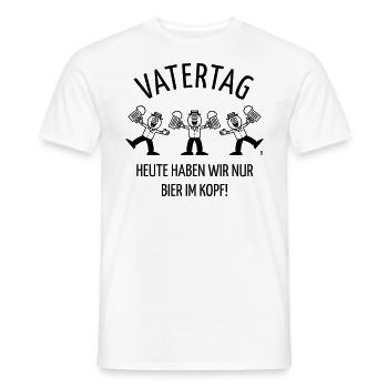 Vatertag – Bier Im Kopf (Karikatur / Tanz / 1C) - Männer T-Shirt - Weiß - Vorne - AI Model Male 178 dark (178cm)