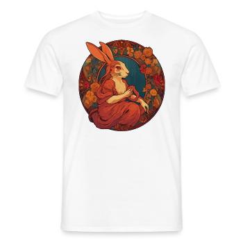 Rabbit Bunny Historische Kunst - Männer T-Shirt - Weiß - Vorne - AI Model Male 178 dark (178cm)