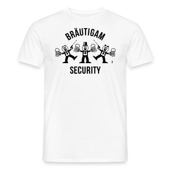 Bräutigam Security (JGA / Karikatur / Tanz / 1C) - Männer T-Shirt - Weiß - Vorne - AI Model Male 178 dark (178cm)