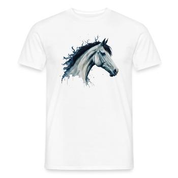 Majestätisches Aquarell Pferd Malerei - Männer T-Shirt - Weiß - Vorne - AI Model Male 178 dark (178cm)