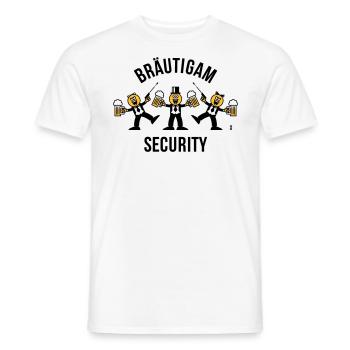 Bräutigam Security (JGA / Karikatur / Tanz / 3C B) - Männer T-Shirt - Weiß - Vorne - AI Model Male 178 dark (178cm)