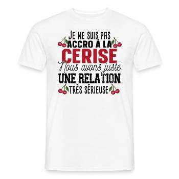 Cerise Fruit Relation Cadeau Humour Rouge - T-shirt homme - blanc - Devant - AI Model Male 178 dark (178cm)