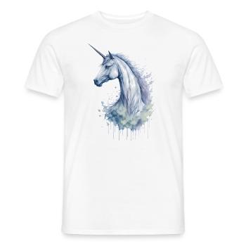 Une licorne aquarelle enchanteresse - T-shirt homme - blanc - Devant - AI Model Male 178 dark (178cm)