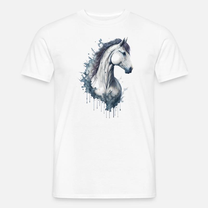 Anmutiges elegantes Aquarellpferd - Männer T-Shirt - Weiß