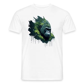 Aquarell Gorilla mit Blättern - Männer T-Shirt - Weiß - Vorne - AI Model Male 178 dark (178cm)