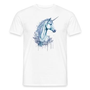Une licorne aquarelle enchanteresse - T-shirt homme - blanc - Devant - AI Model Male 178 dark (178cm)