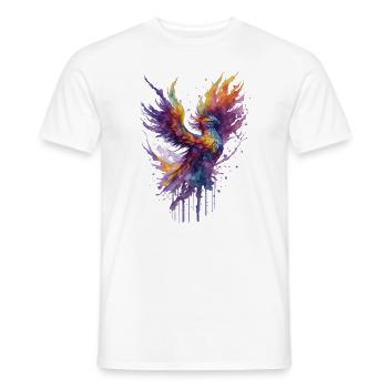 Mystical Fire Watercolor Phoenix Bird - Men's T-Shirt - white - Front - AI Model Male 178 dark (178cm)
