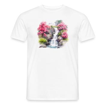 Beauté de l’eau et des fleurs - T-shirt homme - blanc - Devant - AI Model Male 178 dark (178cm)