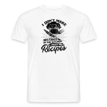 Ich mache keine Fehler in der Küche; Ich kreiere - Männer T-Shirt - Weiß - Vorne - AI Model Male 178 dark (178cm)