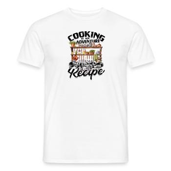La cuisine est une aventure qui commence par une recette - T-shirt homme - blanc - Devant - AI Model Male 178 dark (178cm)