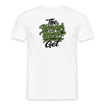 The harder you work, the luckier you get - Job - Men's T-Shirt - white - Front - AI Model Male 178 dark (178cm)
