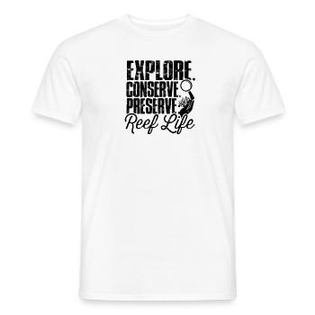 Explore, conserve, preserve: Reef life - Reef - Men's T-Shirt - white - Front - AI Model Male 178 dark (178cm)