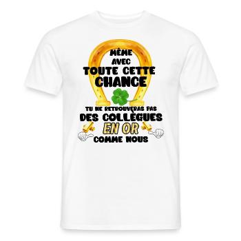 La chance du collègue cadeau humour départ - T-shirt homme - blanc - Devant - AI Model Male 178 dark (178cm)